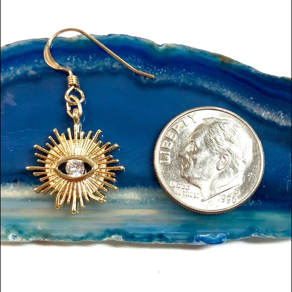 Evil Eye Earrings, Hamsa, Starburst, Protection - Picture 6 of 9